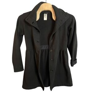 Patagonia Black Fleece Button Front Peplum Jacket Womens XL